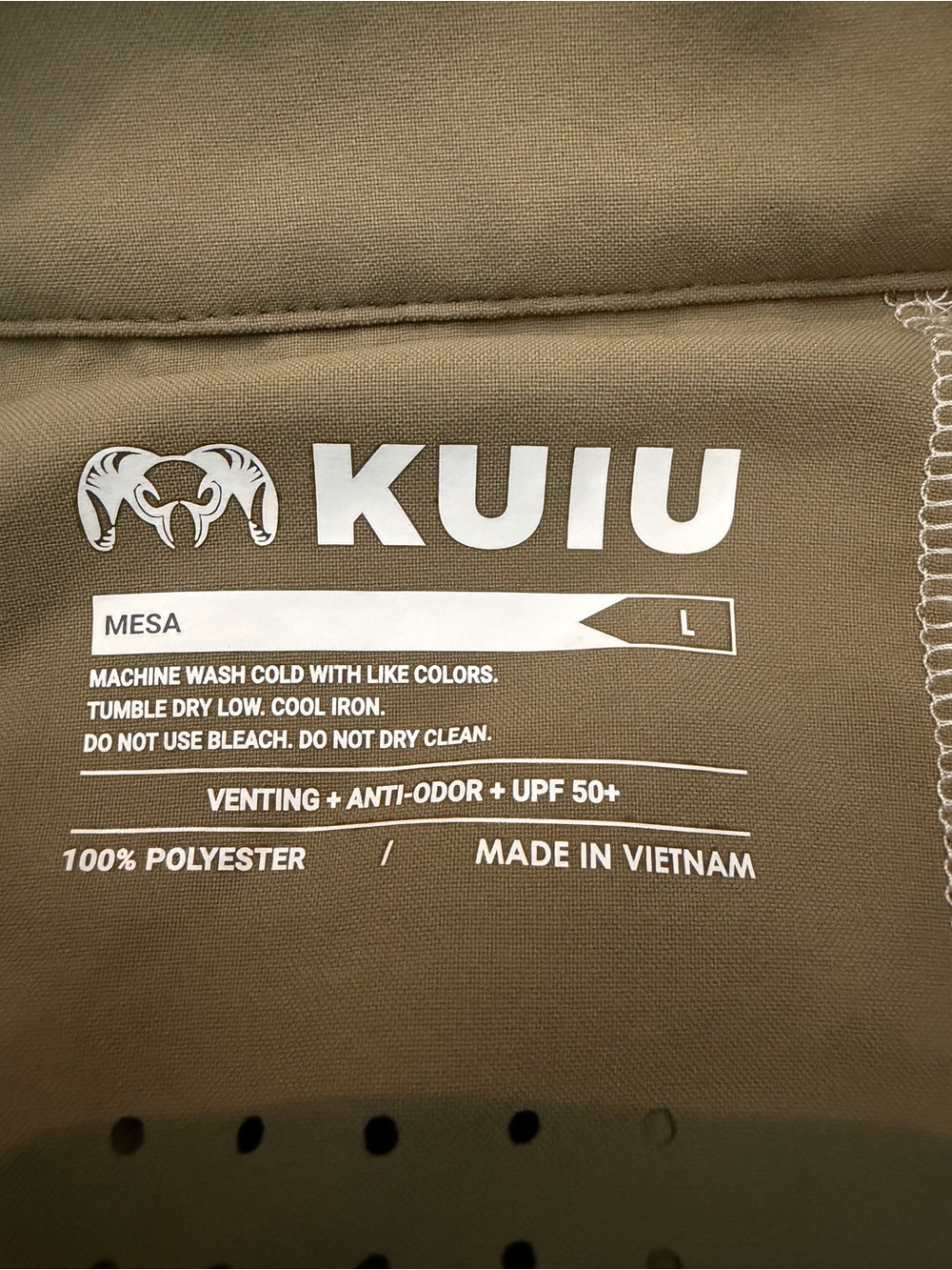 Kuiu Men’s Long-Sleeve Button Shirt Jacket in Khaki - Picture 10 of 10